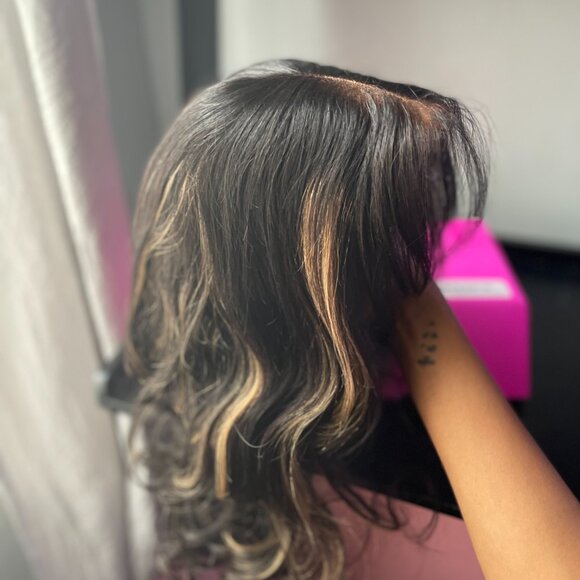 UNICE Pre Everything -13x4 Glueless Curtain Bang Lace Wig w/ Blonde Highlights main image 4